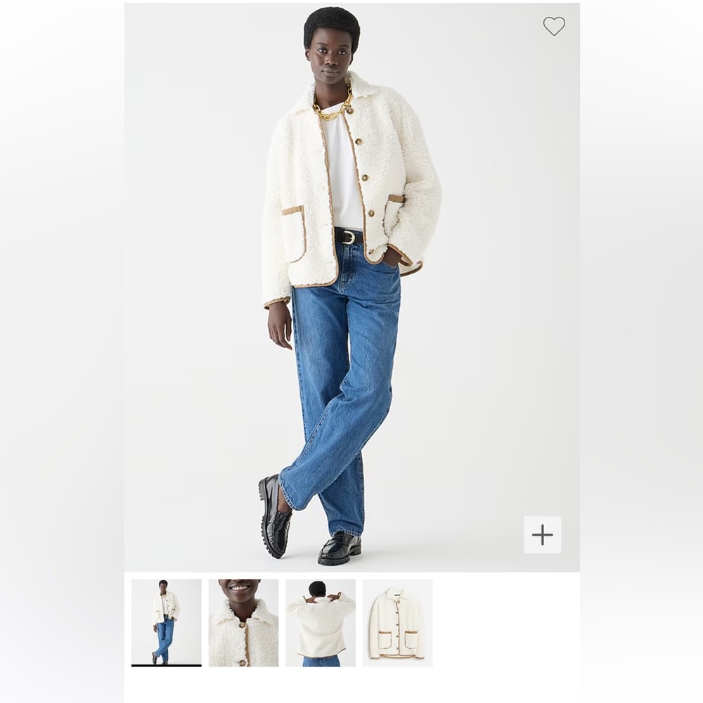 J. Crew women’s Faux sherpa Barn Jacket, L